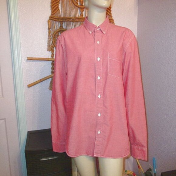 Bonobos Men's Button Down Shirt Size M Standard Fit Chambray Red Long Sleeves - Picture 1 of 10